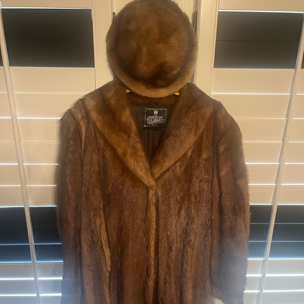 American Legend Brown Fur Coat with Hat